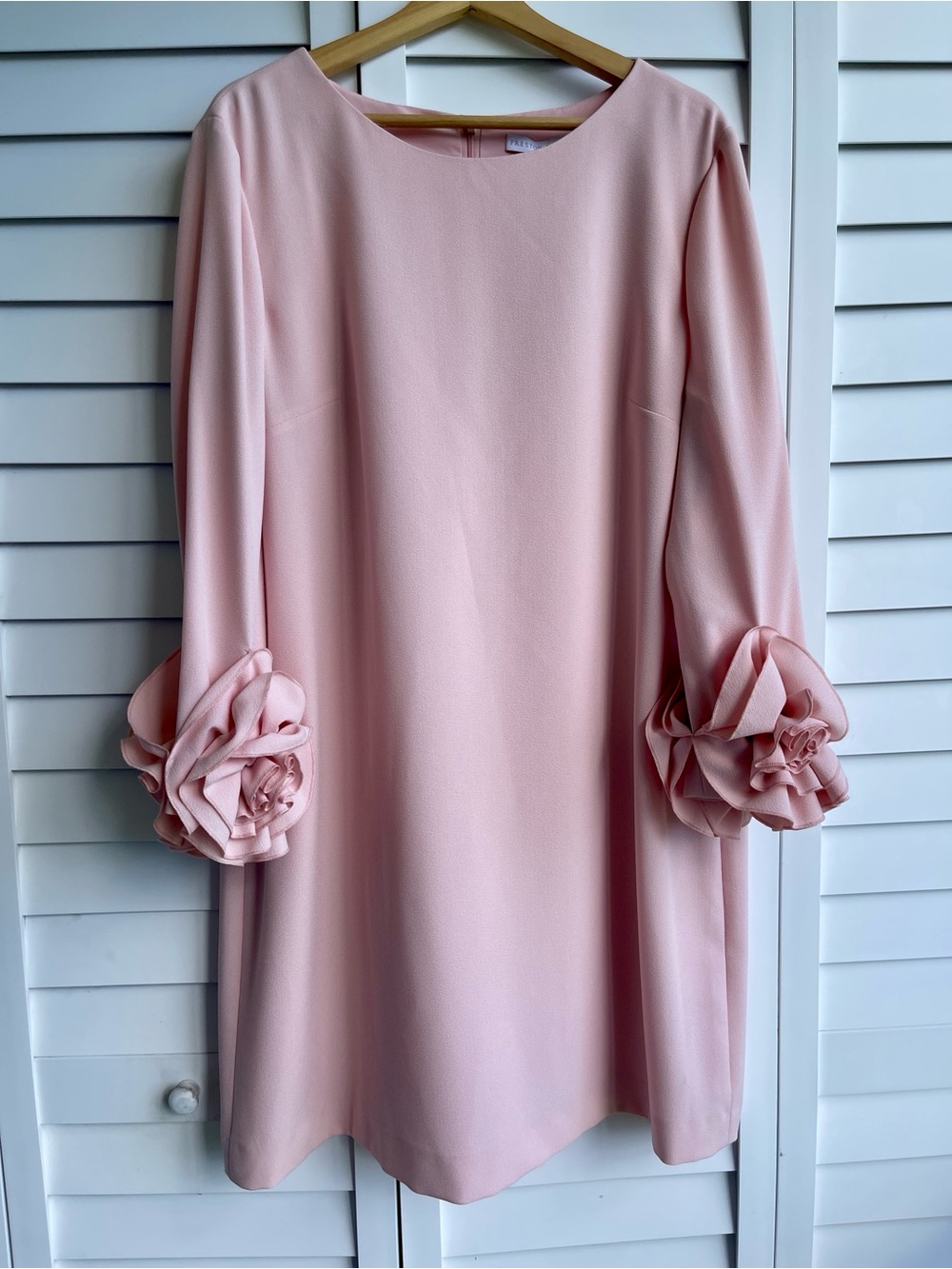 Preston & York Pink Rosette Cuff Shift Dress Size 18 NWT - Picture 2 of 8